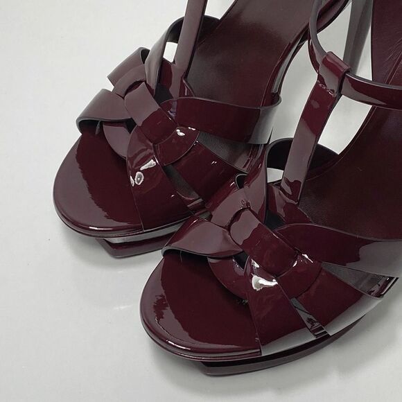 Saint Laurent Tribute 105mm Patent Leather Platform Sandals size 40.5 - Picture 6 of 12